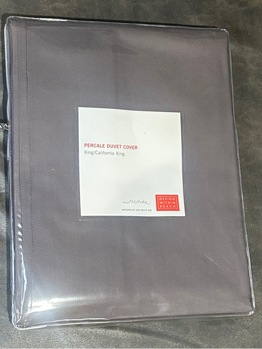 Design Within Reach Percale Duvet Cover in Charcoal Gray
